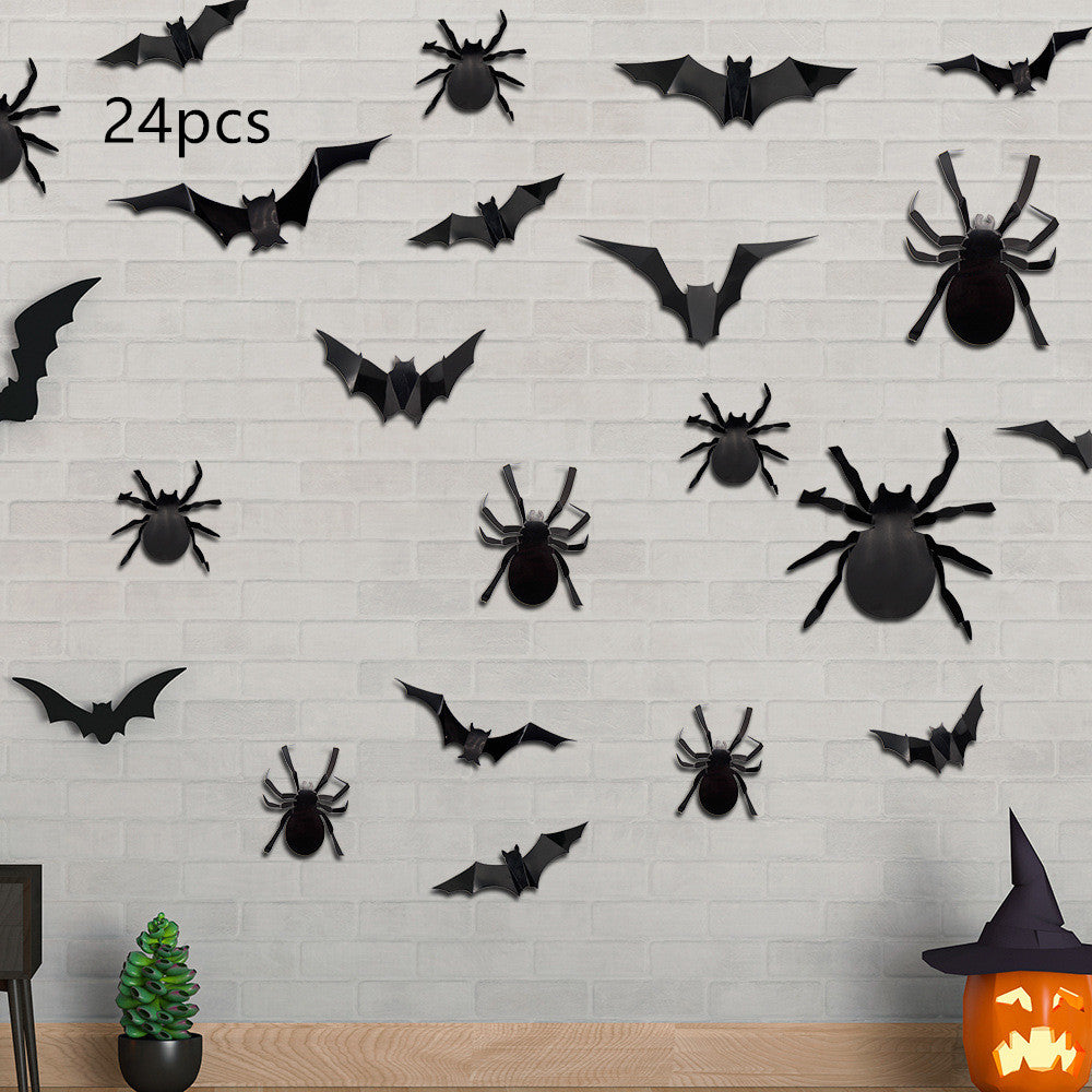 Halloween Bat Spider Wall Stickers Three-dimensional Decoration Window Scene Layout Wall Stickers 12