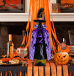 Halloween Decoration Black Witch Cloak Hat Bottle Cover