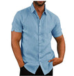 Men Short Sleeve Summer Solid Shirts Casual Loose Tops Tee