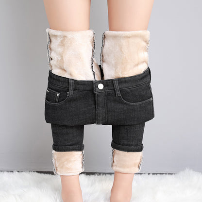 New Single-layer Fleece-lined Skinny Pants