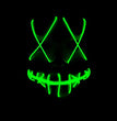 Halloween Horror Slit Mouth And Crosseye LED Plastic Glowing Mask