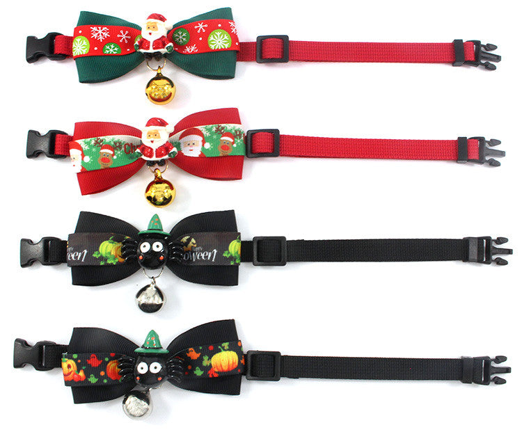 Cat Neck Strap Halloween Ribbon Bow