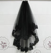 Halloween witch black lace veil