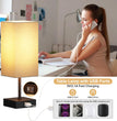 Bedside Lamps, Table Lamp with USB C+A Charging Ports, 3 Way Dimmable Touch Control, Small Nightstand Lamps for Bedroom, Home Decor, Living Room, LED Bulbs Included, Upgraded Beige