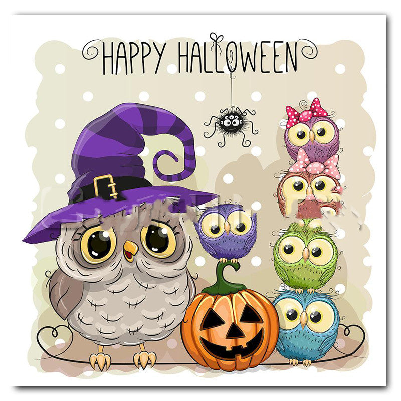 Halloween Cat Square Rhombus Cartoon Embroidery Diamond Painting