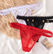 Women's Lace Transparent Rhinestone Letter Shorts