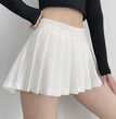 High Waist Front Short Back Length Pleated Skirt With Lining