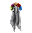 Halloween Headband Rose Flower Black Veil Witch