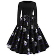 Halloween Print Long Sleeve Dress