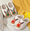 Winter Warm Home Christmas Elk Cotton Slippers