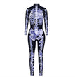 Skeleton 3D Digital Printing Women's Halloween Jumpsuit