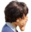 Fool's funny double chin mask Halloween rave party spoof wig