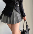 Fashion Black Pleated Skirt For Women