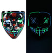 Glowing Mask Blue And Purple Left And Right Cross Two-color Halloween Props