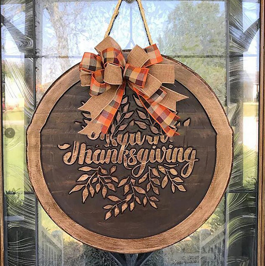 Cross border popular Halloween autumn new door hanging tag wreath
