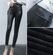 Leather Pants Women's Thick Large Size High Waist PU Leather Leggings