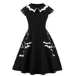 Halloween bat embroidered dress