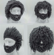 Halloween party spoof knit wool hats handmade beard men and women wig hats