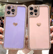 Phone Case Accessories Love Crystal Diamond Edge Electroplating Protective Cover