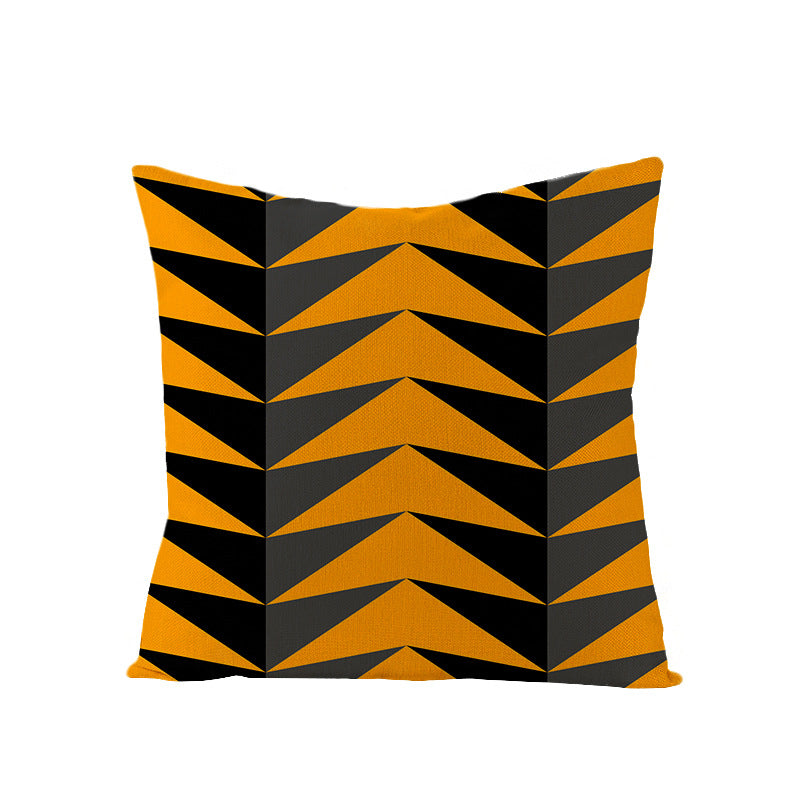 Home Halloween Pumpkin Linen Pillow Cover