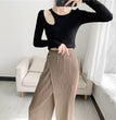 Straight Oblique Loose Slimming Casual Pleated Pants