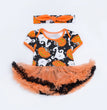 Halloween Pumpkin Short Sleeve Romper
