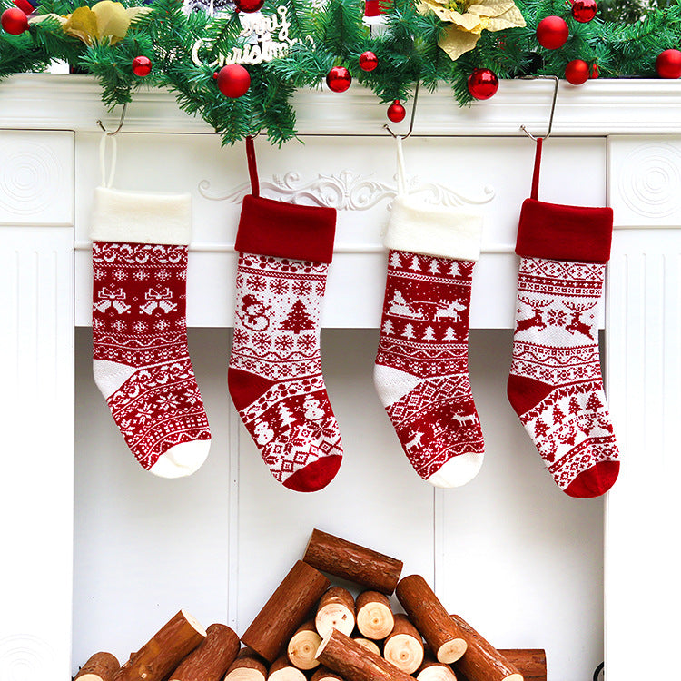 European And American Jacquard Yarn Gift Bag Christmas Decoration
