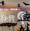Halloween color static stickers
