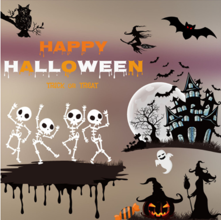 Halloween color static stickers