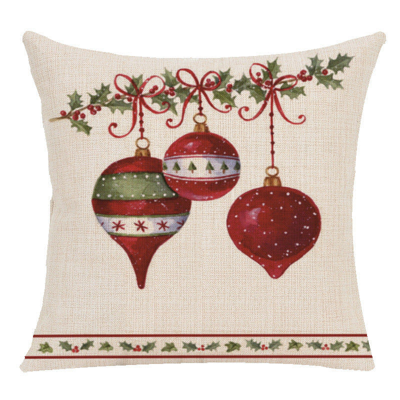 Christmas linen pillowcase