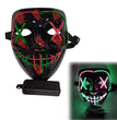 Glowing Mask Blue And Purple Left And Right Cross Two-color Halloween Props