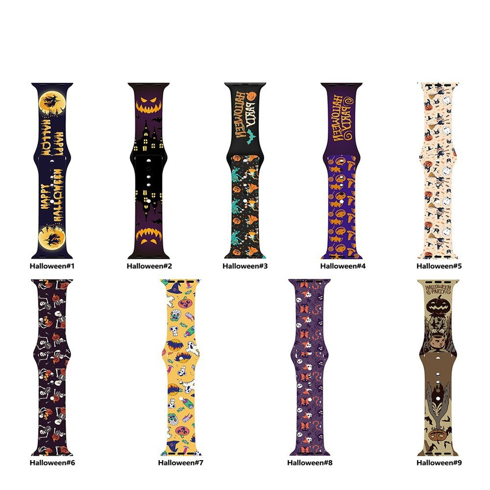 Halloween Series Color Printed Silicone Sports Strap