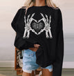 Halloween Women's Long Sleeve Casual Print Padded Sweatshirt