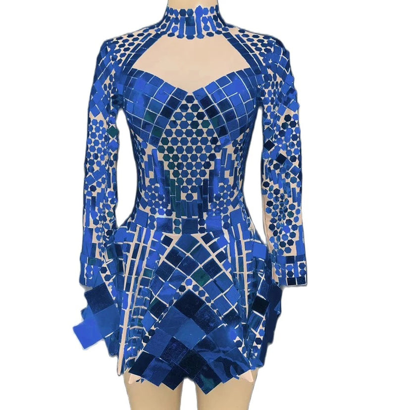 Tight-fitting Hip-pack Fringed Brightly Drilled Mesh Costumes
