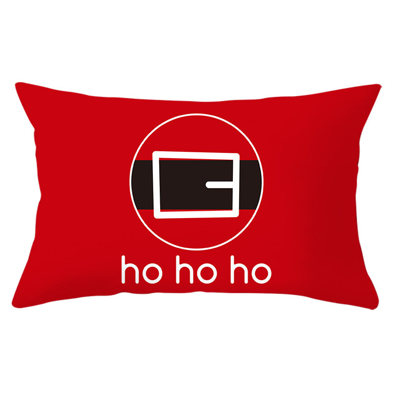 Christmas peach leather pillowcase