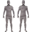 Halloween black and white prison uniform