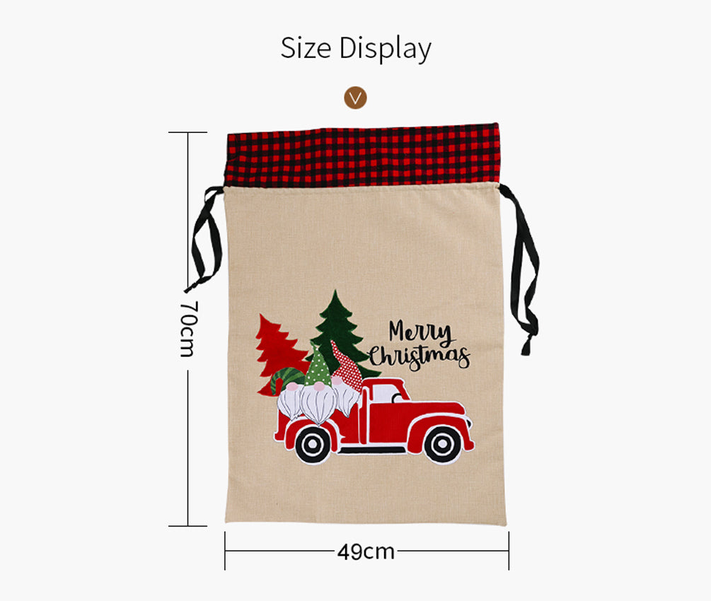Christmas ornament forest old man car gift bag