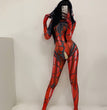 Halloween Cosplay Costume Female Zipper Crotch Sexy Lingerie Bodysuit