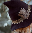 Women's Steampunk Halloween Witch Hat Black Knitted Wool For Party Masquerade Cosplay Costume
