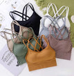 Sexy Women Tops Back Cross Strap Tank Top Push up Running Sports Bra Breathable Soft Fitness Beauty Solid Color Yoga Bra
