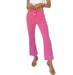 Frayed Hem Bell-bottom Trousers Casual High Waist Jeans