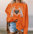 Halloween Women's Long Sleeve Casual Print Padded Sweatshirt