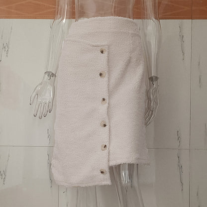 Single-breasted Wool Ring Asymmetric Half-body