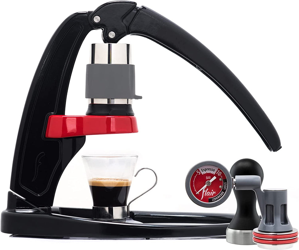 Espresso Maker - Classic with Pressure Kit: Manual Lever Espresso Machine with Stainless Steel Tamper, Pressure Gauge and Carrying Case