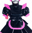 Maid Cosplay Dress In Black Patent Leather