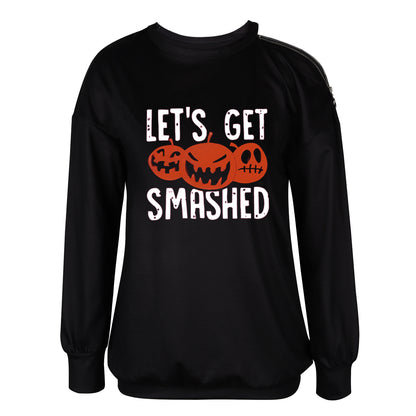 Women's Halloween Crew Neck Long Sleeve Sweatshirt