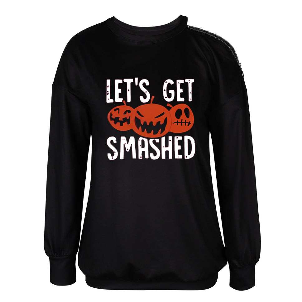 Women's Halloween Crew Neck Long Sleeve Sweatshirt