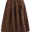 Elastic High Waist Woolen Cloth Plaid A- Line Dress