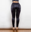 Shascullfites Melody High Waist Crackle Black Coated Lifting Pants Ring Zipper Bum Lift Leggings Push Up Leggings