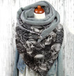 Female Plush Skull Print Long Halloween Button Bib